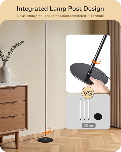 Black 2 Pack 57.5-Inch Dimmable Floor Lamp with Remote & 7 CCT Options
