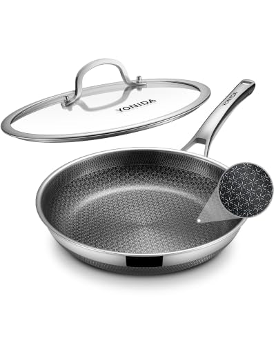Non Stick Frying Pans, 12 inch Hybrid Pans with Lid