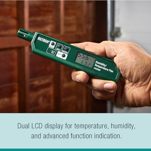Digital Humidity and Temperature Pen - Compact Indoor Monitor with Dual LCD