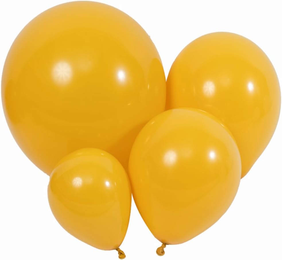 Latex Balloons 100-Pack - Mustard Party Balloon Garland Kit in Various Sizes (5-18 Inch)