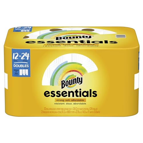 Bounty Essentials Select-A-Size Paper Towels Double Rolls - 12 Pack, White