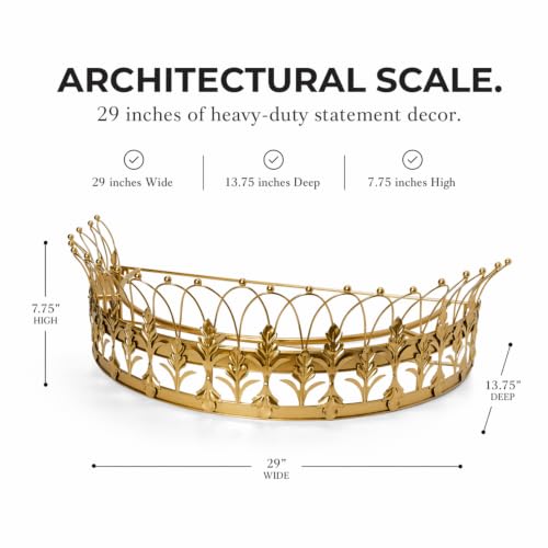 Creative Co-Op Gold Metal Curtain Crown Decorative Wall Mount Canopy