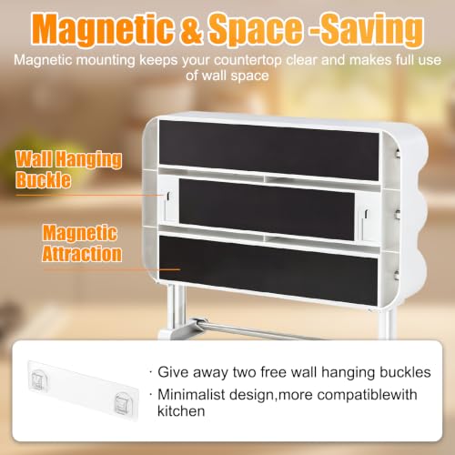 4 in 1 Plastic Wrap Dispenser with Cutter - Kitchen Organizer & Food Wrap Holder