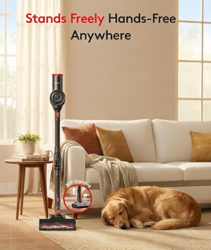 RONEAIR Cordless Vacuum Cleaner 40Kpa 45Min Run Time, 6-in-1 Self-Standing Dark Gray