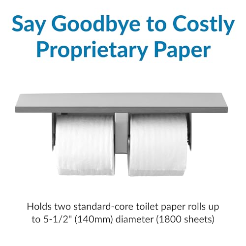 Stainless Steel Toilet Paper Dispenser for Commercial Restrooms - Dual Roll, Surface Mount