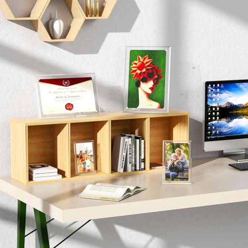 AITEE 5x7 Acrylic Picture Frame Set - Clear Lucite Photo Display with Stand