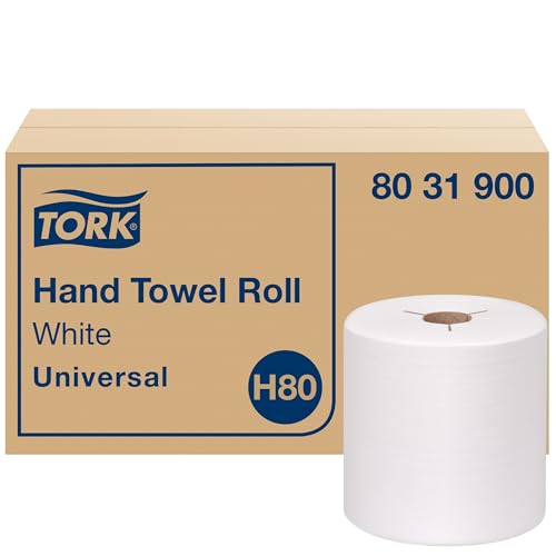 Tork Paper Hand Towel Roll White H80, 6 Rolls x 800 ft, 8031900