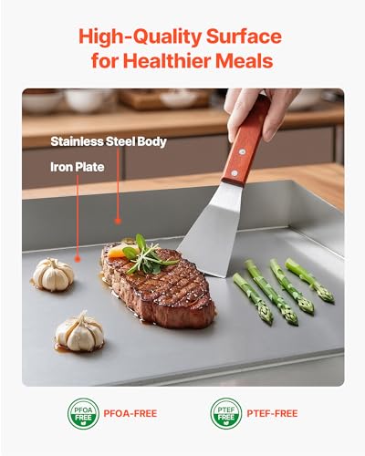 Electric Griddle 18-Inch Commercial Flat Top Countertop Cooking Surface