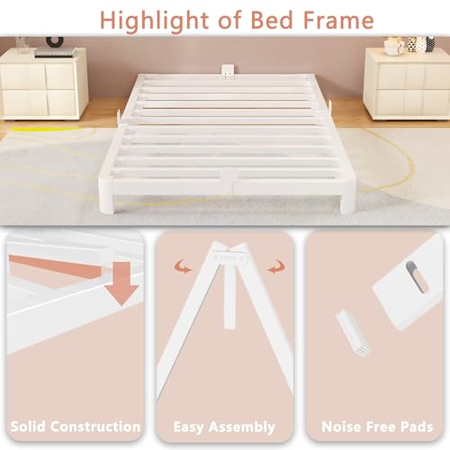 Twin Bed Frame 4 Inch Heavy Duty Steel Slats Support No Box Spring Needed Variation of THIS listing