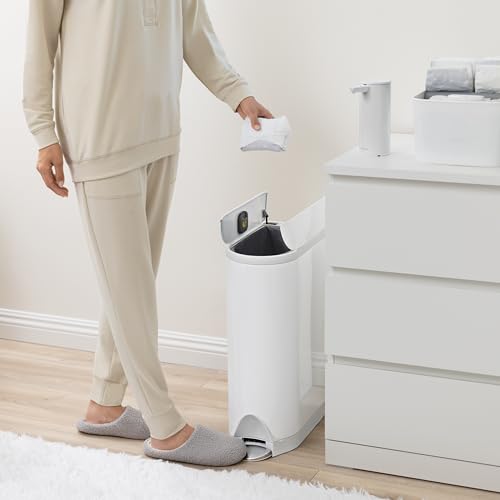 simplehuman Butterfly Step Can 18L Diaper Trash Bin with Odor Control, Silent Close