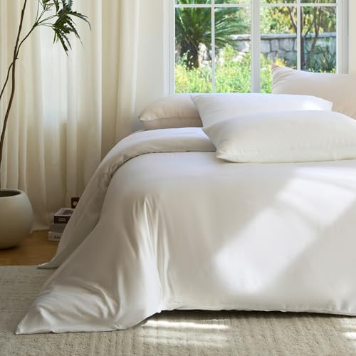 DOZ Organic Bamboo Duvet Cover Set Snow King/Cal King - Cooling, Soft, High GSM