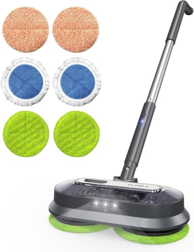 BLONEX Dark Grey Cordless Electric Mop with Spray & Detachable Water Tank