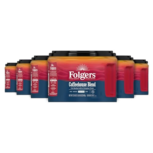 Folgers Coffeehouse Blend Ground Coffee Canisters - Pack of 6, 22.6 Oz
