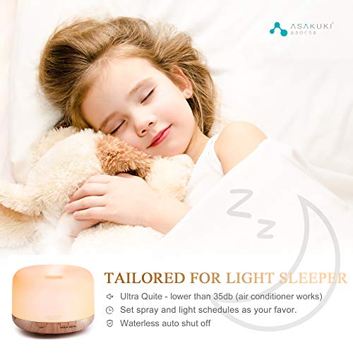 Essential Oil Diffuser with App Control & 500ml Capacity - Light Brown
