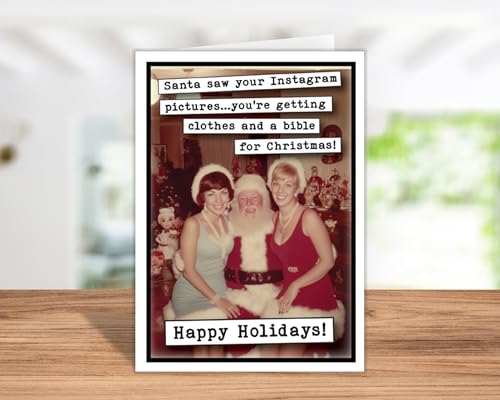 Katie Doodle Funny Inappropriate Christmas Card for Sister – 5x7 (USA Made)