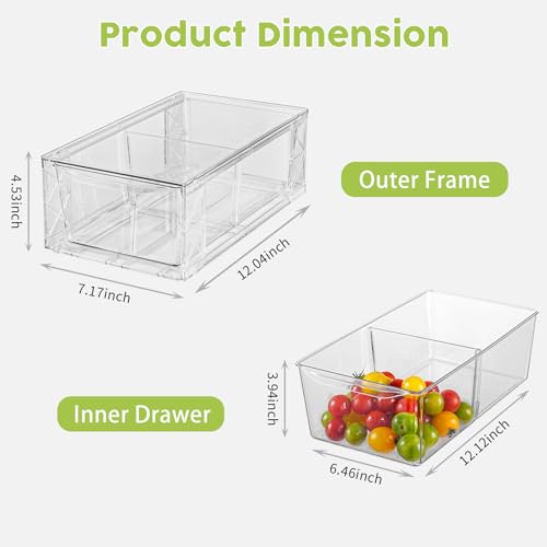 6 Pack Acrylic Storage Drawers, Clear Stackable Organizers Drawers