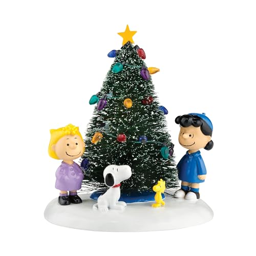 Department 56 Peanuts Village O' Christmas Tree Figurine - Charlie Brown Christmas Accessory