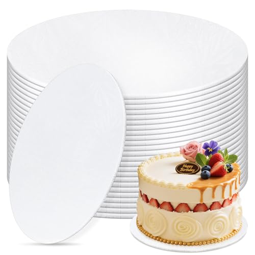 Essenya 10 Inch Cake Boards 12 Pack - Food Grade White Cake Drums for Wedding & Party