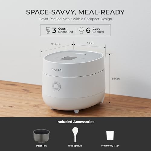 CUCKOO Micom Fuzzy Logic Rice Cooker 3-Cup White CR-0375FW