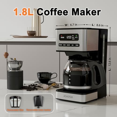 12-Cup Programmable Drip Coffee Maker with Hot & Iced Coffee, Brew Strength Control