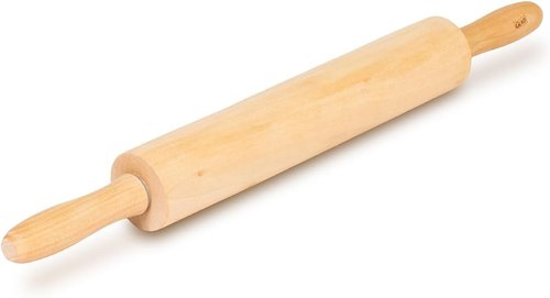 Glad Wood Rolling Pin - 17.5 Inch Large Dough Roller for Baking, Pizza & Cookies | Heavy Duty Natural Wood