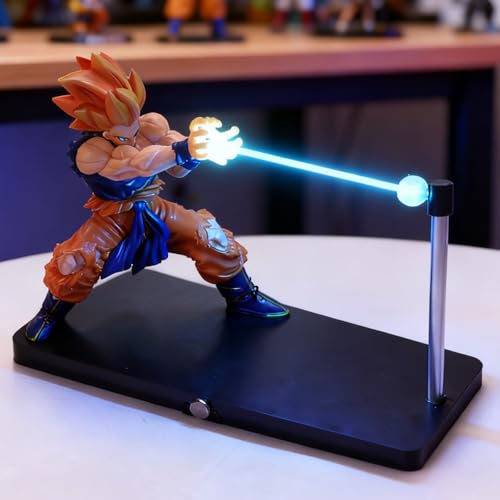 Magnetic Super Saiyan Lamp with LED Lighting Effect - Goku Kamehameha Night Light