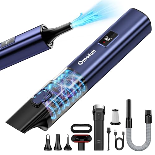 Omofull Blue 4-in-1 Cordless Car & Home Vacuum with Air Duster, 19500Pa