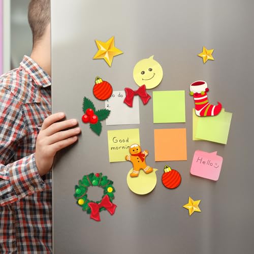 TOODOO Cute Christmas Refrigerator Magnets DIY Xmas Tree Stickers Holiday Decor