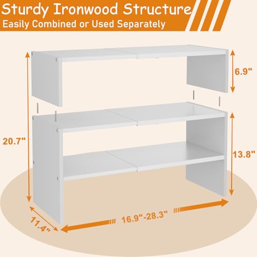 White 3-Tier Expandable Shoe Rack Organizer for Closet & Entryway - Pack of 1