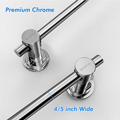 BOPai 24 Inch Chrome Suction Cup Towel Bar - No Drilling, Bathroom Wall Mount