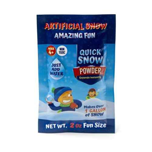 ECO GREEN SUPER ABSORBENT Quick Snow Powder: Instant Snow - Makes 1 Gallon Artificial Fake Snow - Just Add Water - Christmas Decoration Snow - STEM Activities for School Size 2.0 Oz