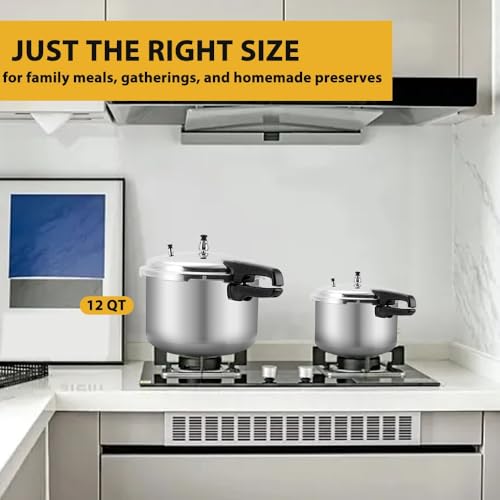 12 Quart Aluminum Pressure Cooker & Canner - Large Capacity Food Preserving