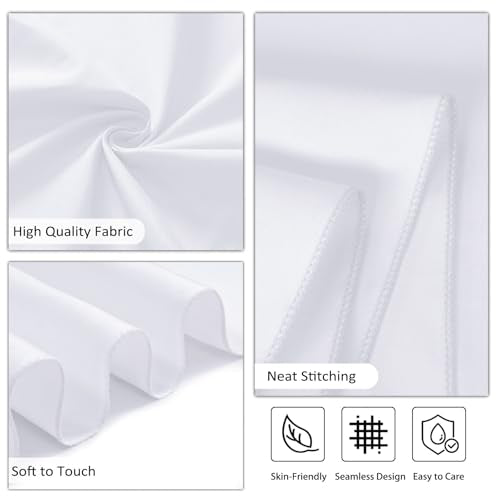 Heneger 8 Pack White Rectangular Table Cloth 60 x 126 Inch for 8ft Tables - Water Dyeing Polyester