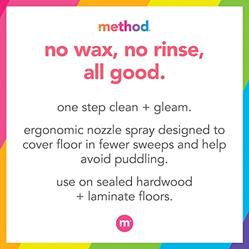 Method Hardwood Floor Cleaner - Almond, 25 oz Bottles, Pack of 6 - Squirt & Mop Design