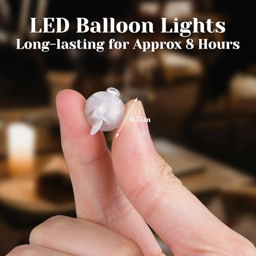 LOKIPA 50PCS Warm White Mini LED Balloon Lights - Waterproof Round Tiny LED Balloon Lights for Paper Lanterns, Easter Eggs, Pumpkins, Birthdays & Neon Party Decoration