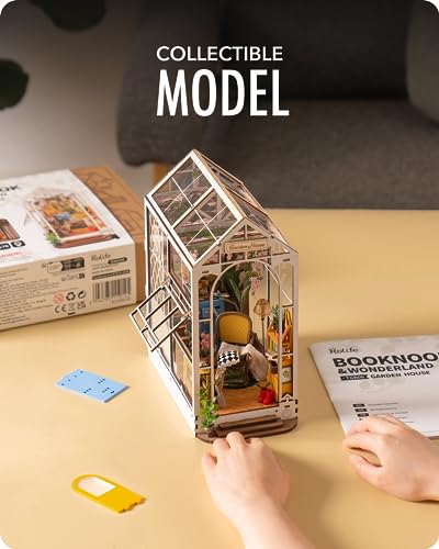 Rolife Garden House Book Nook Kit – DIY 3D Miniature Bookend for Bookshelves