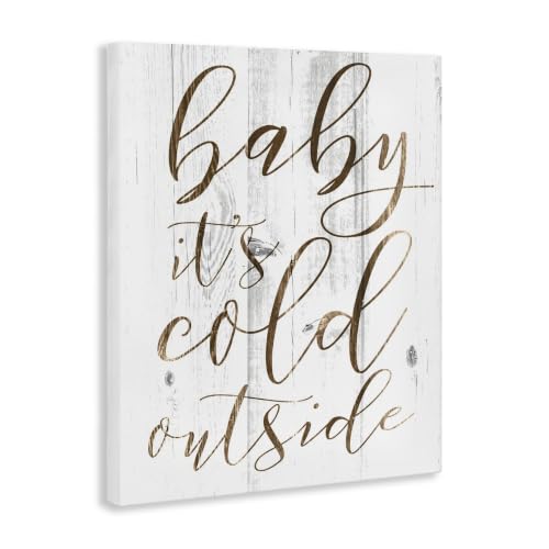 Unframed 48x36 Inch Canvas Wall Art - Baby Its Cold Outside Cursive Holiday Decor
