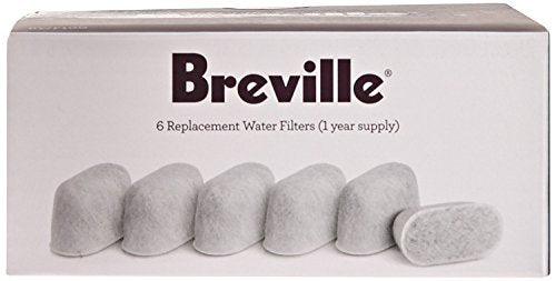 Breville Charcoal Water Filters 6 Pack for Espresso Machines - Includes 6 Filters