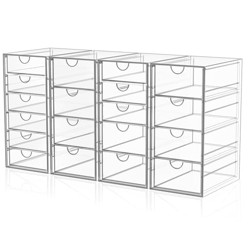YFXCVSL 19-Drawer Acrylic Makeup Organizer - Clear Storage Drawer Set