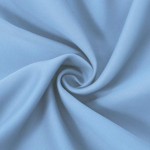 Sky Blue Thermal Blackout Curtains Set of 2 - 52 x 84 Inch Room Darkening Drapes with Grommets