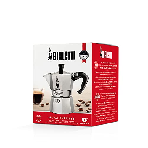 1 Cup Silver Stovetop Espresso Maker - Moka Pot for Italian Coffee