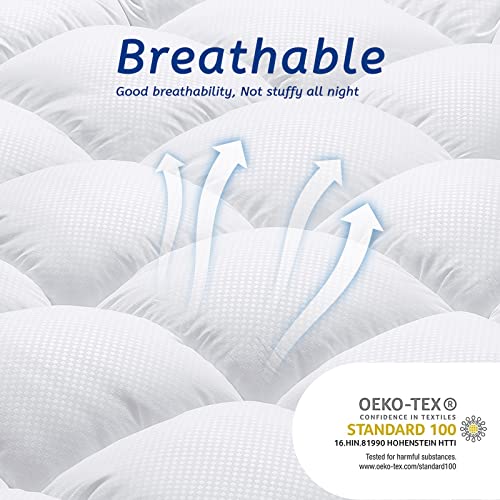 MATBEBY King Size Mattress Topper White 78x80in Extra Thick Cooling Support