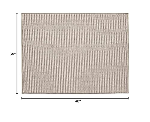 Large Beige Bathroom Rug 36x48 Inch Non Slip Washable Super Absorbent Quick Dry Bath Mat - Variation Beige01 / 3' X 4' Rectangular
