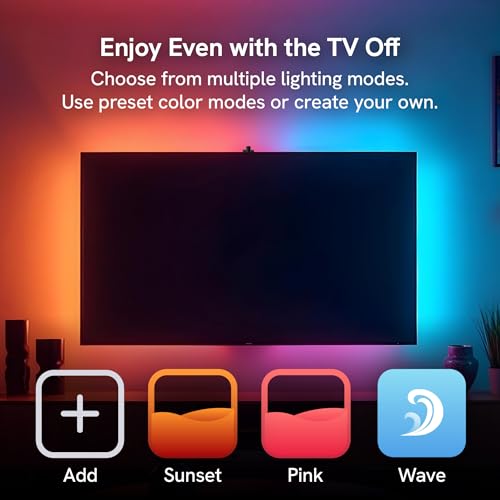 Aura Labs TV Backlight Sync to Screen for 70-85 Inch TVs RGBIC LED Lights - Real-Time Screen Mirroring