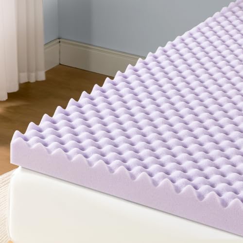 Queen 4-Inch Egg Crate Memory Foam Mattress Topper with Lavender Infusion
