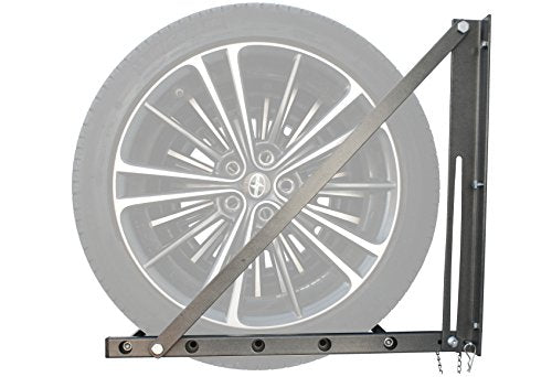MaxxHaul Adjustable Wall Mount Folding Tire Rack - Grey, Supports 4 Tires