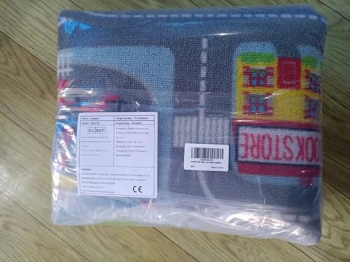Capslpad Kids Rug Educational Play Rug 6.6' x 5' Traffic Road Kids Car Mat Large Learning Play Game Area Rug Kid Carpet for Playroom Living Room Nursery Room Decor, Sky Blue