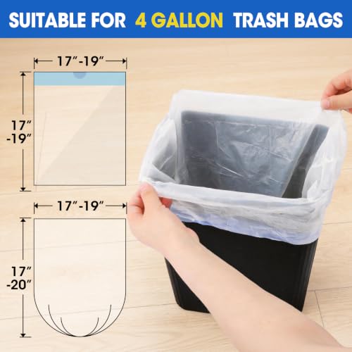 6 Pack Small Plastic Trash Cans - 3.5 Gallon Wastebaskets for Bathroom, Kitchen, Office, Black