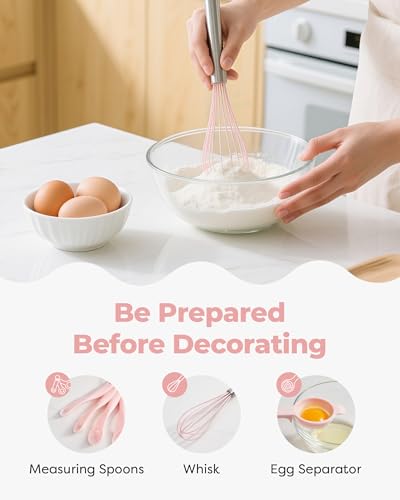 Kootek 158-Piece Cake Decorating Kit with Pink Spinning Turntable & Tools