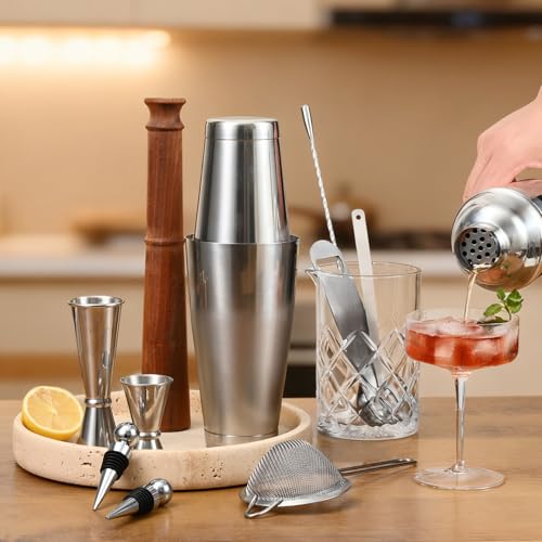 Professional 33-Piece Bar Tool Set with Cocktail Shaker and Accessories